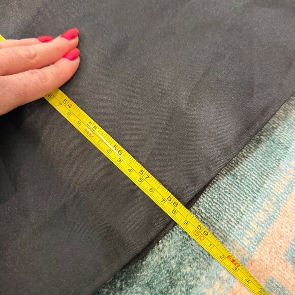 Alfred Sung Black Gown V-Neck Satin Twill A-Line Formal Maxi Dress Sleeveless 12 - Picture 13 of 13